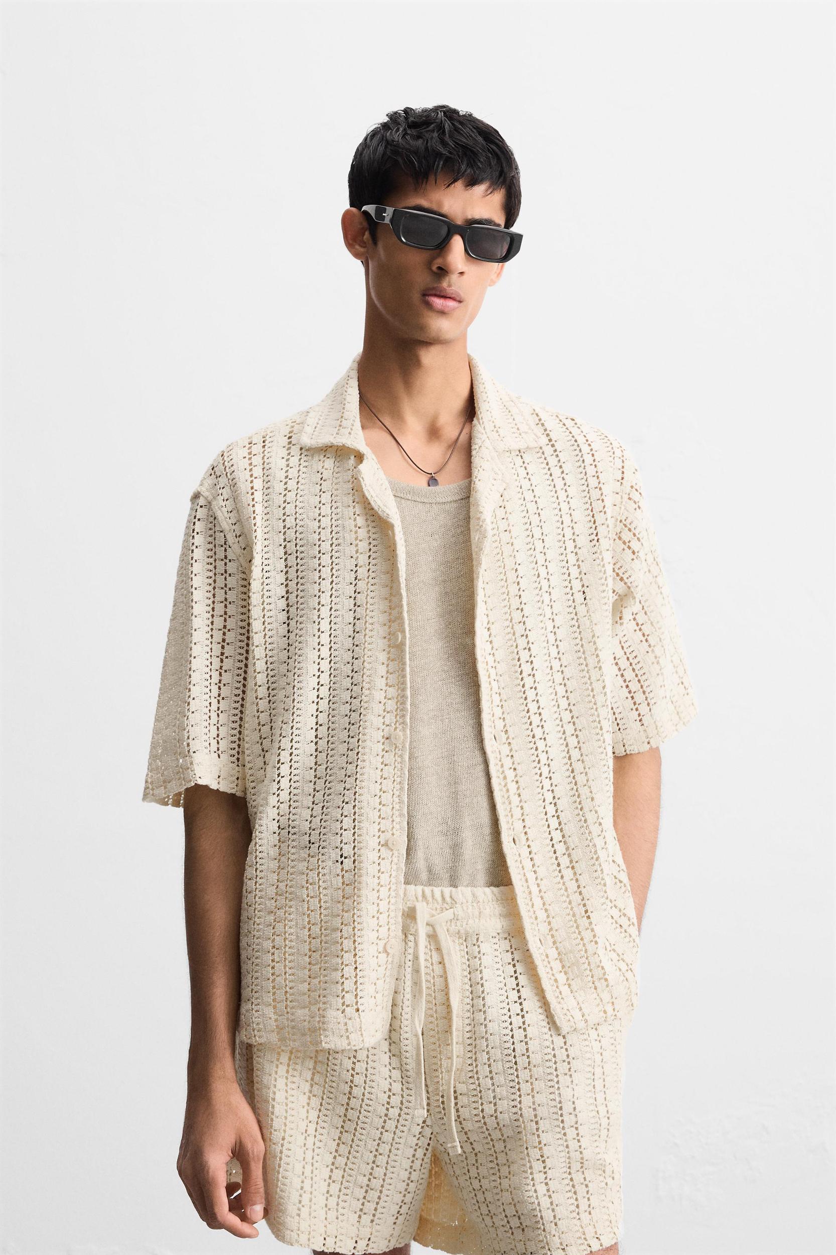 CROCHET TEXTURED SHIRT Product Image