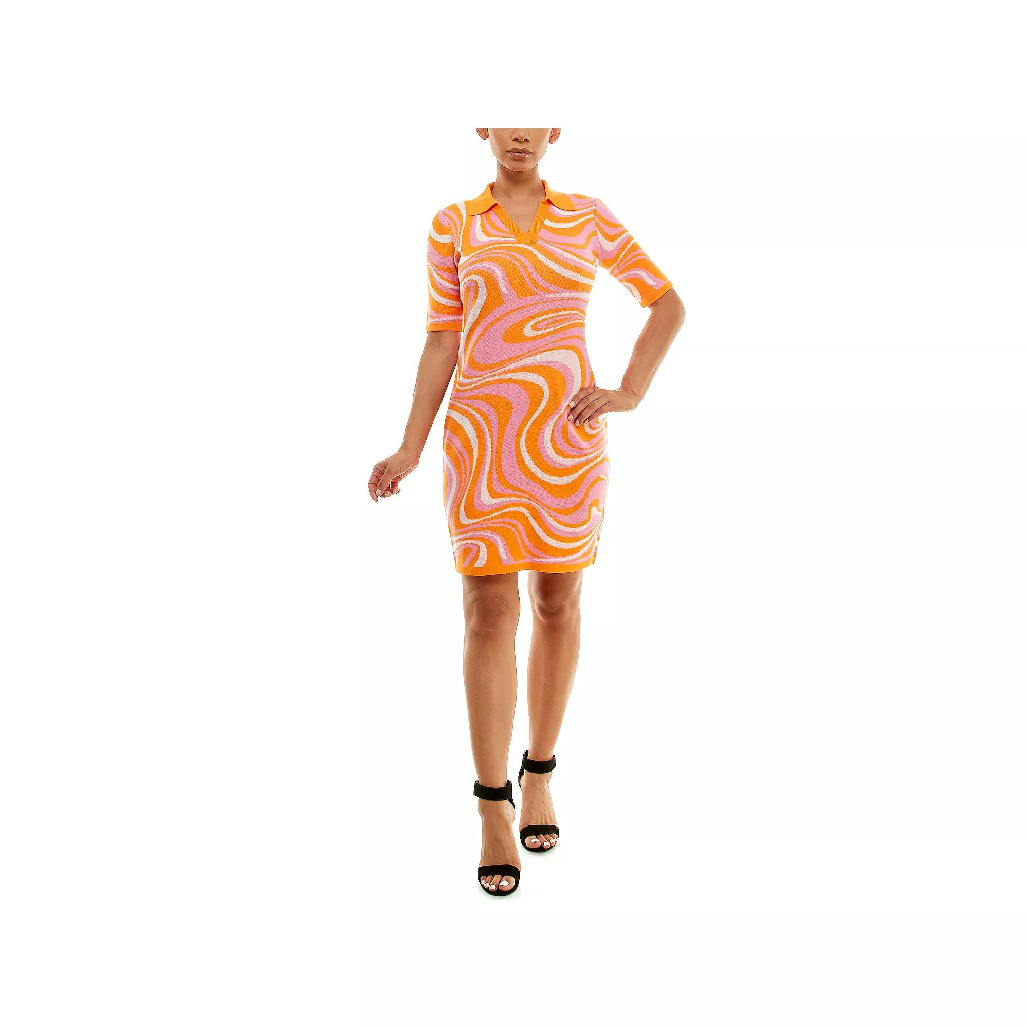 Women's Nina Leonard Marble Swirl Sweater Dress,  Product Image