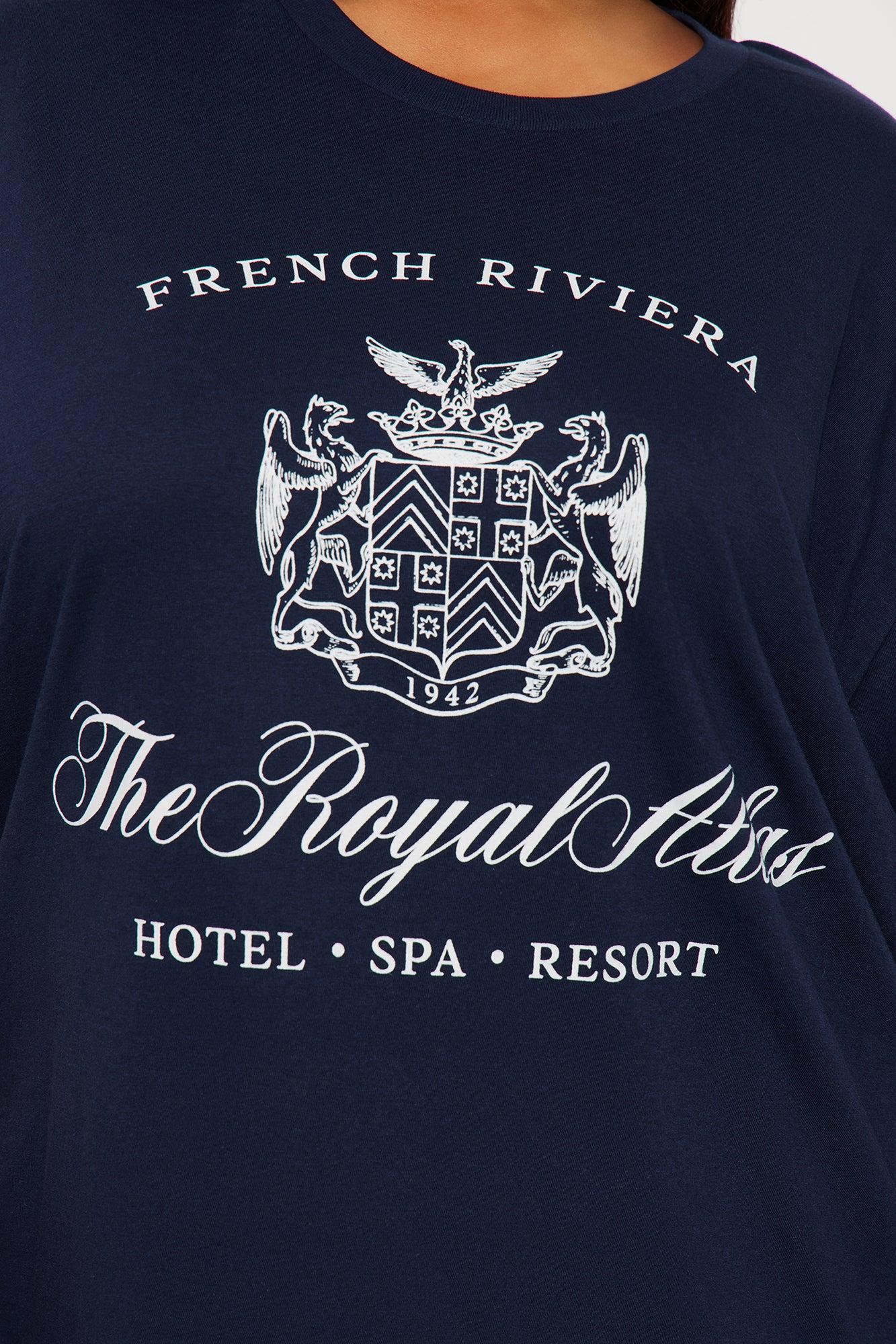 French Riveria Oversized Tee - Navy Product Image