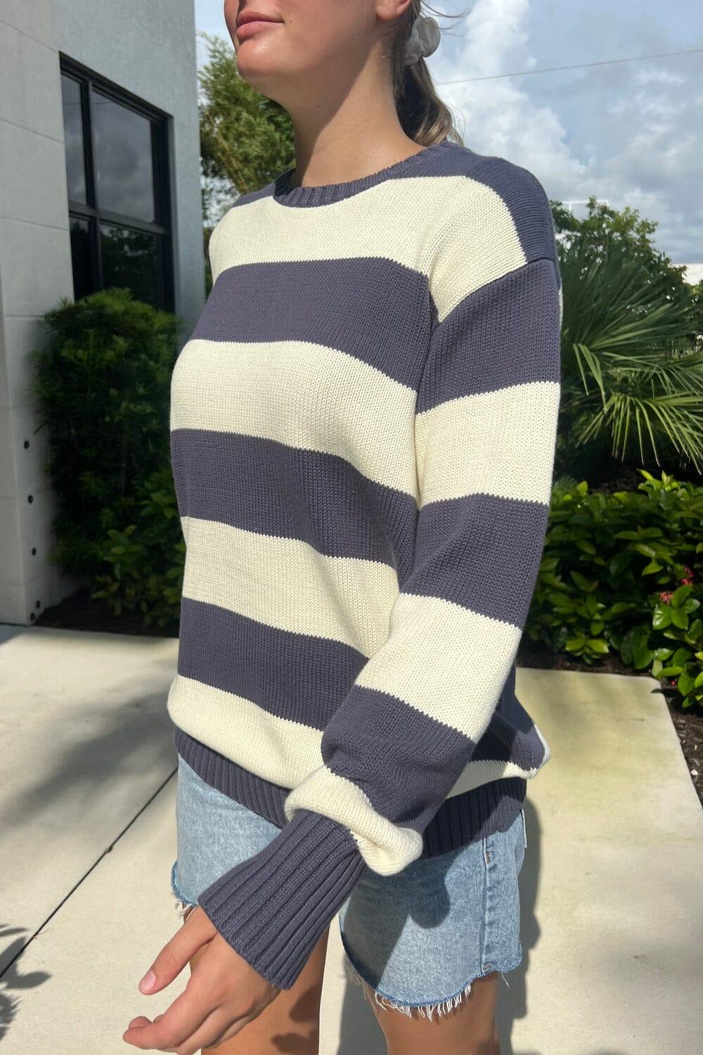 Brianna Cotton Thick Stripe Sweater Product Image