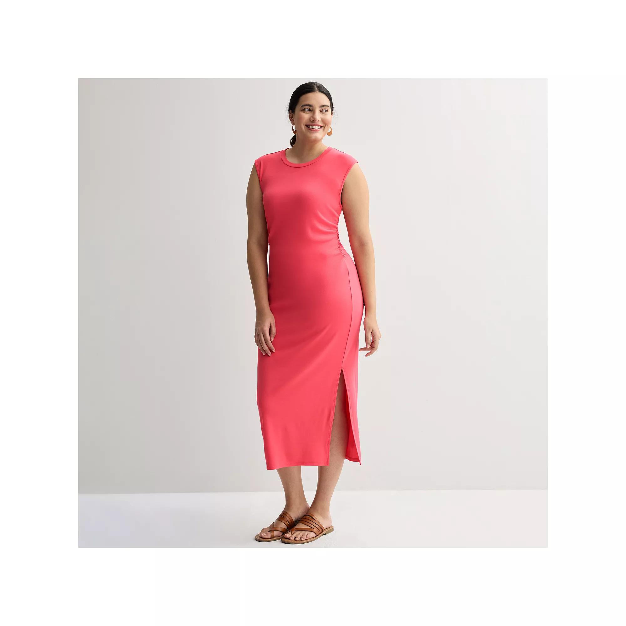 Women's INTEMPO™ Shirred Tank Dress, Size: XL, Pink Product Image