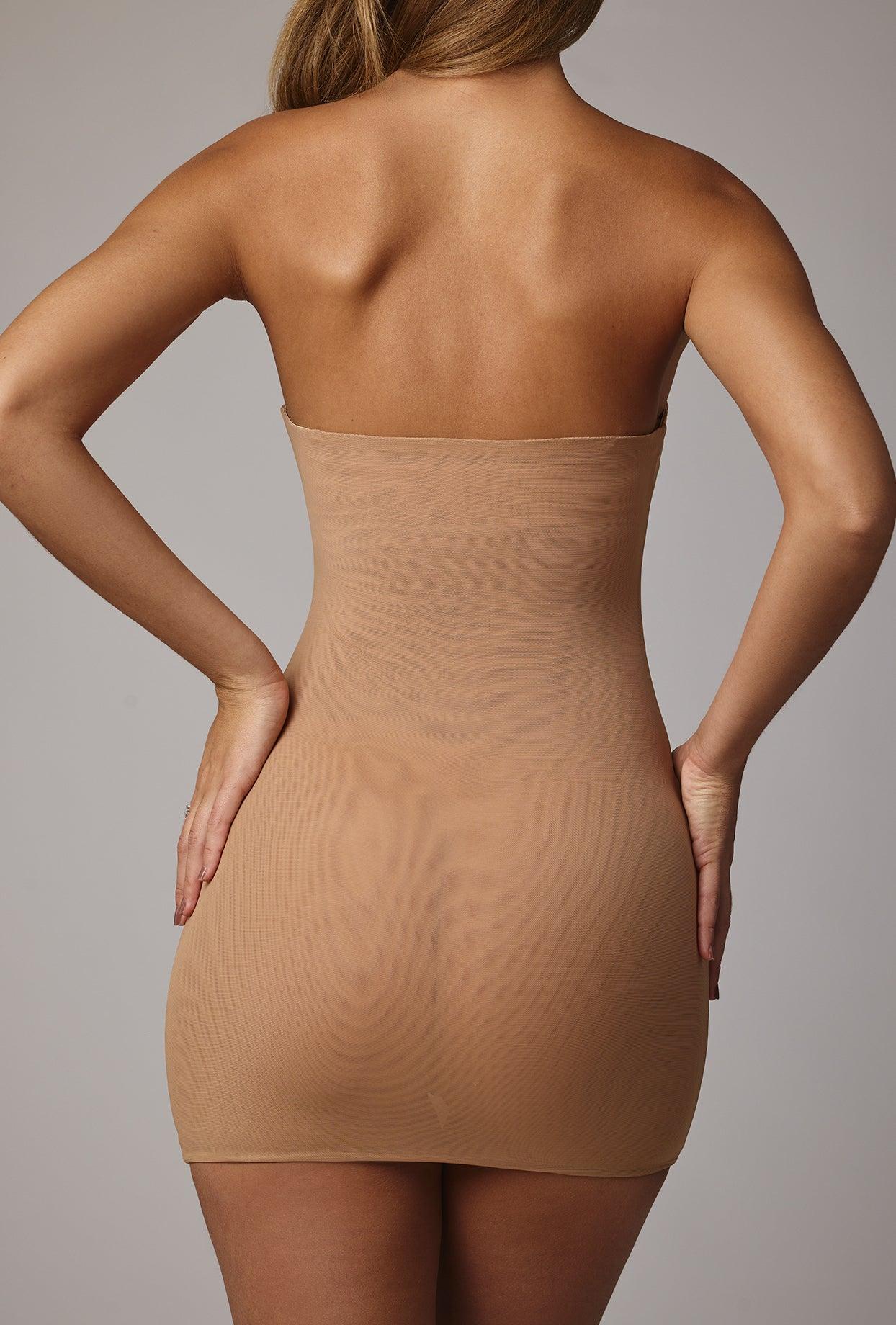 Soft Mesh Mini Slip Dress in Almond Product Image