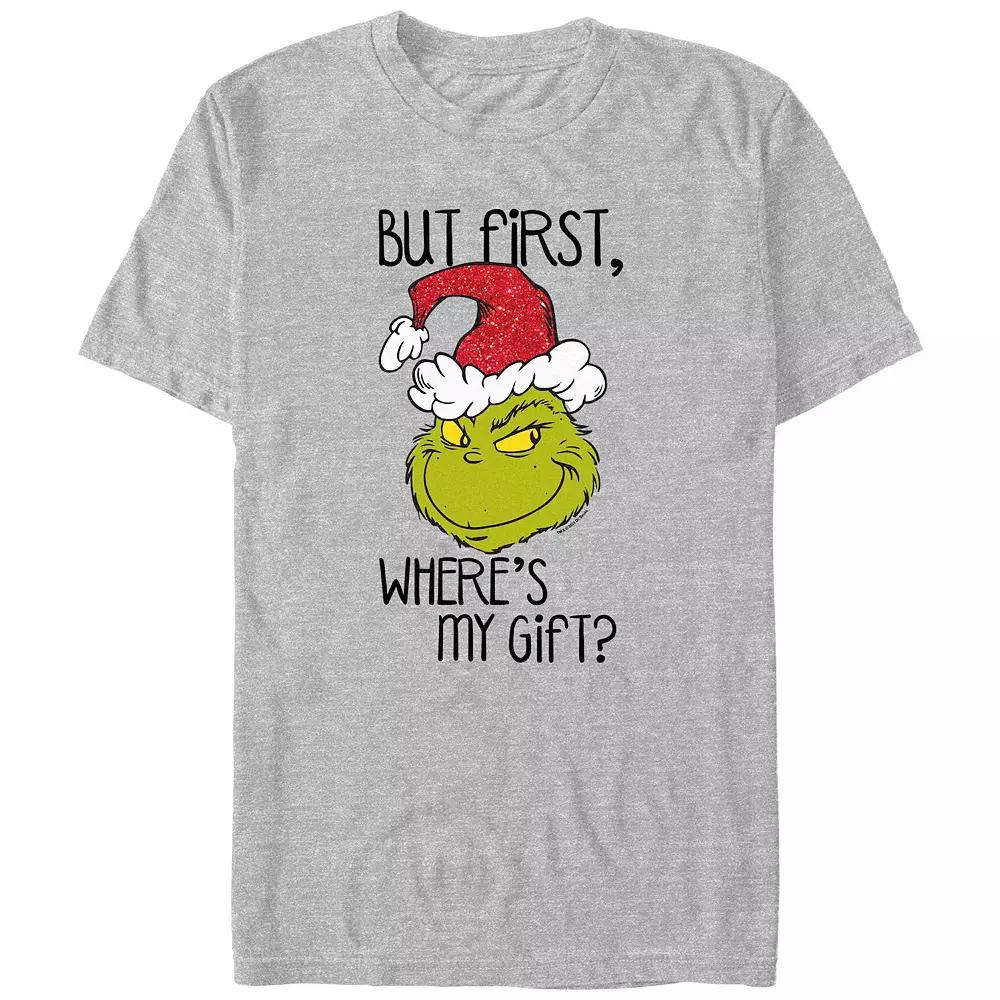 Big & Tall Dr. Seuss Grinch But First, Where's My Gift Graphic Tee, Men's,  Product Image