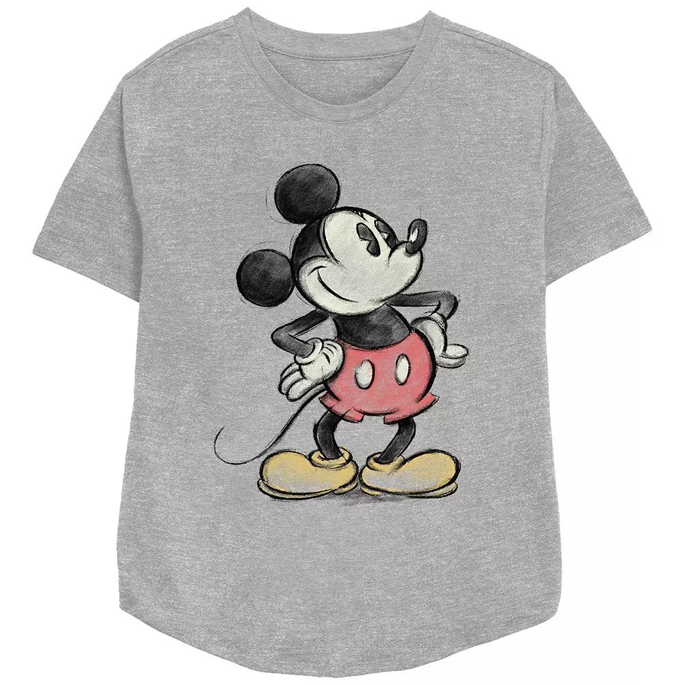 Disney's Mickey Mouse Color Sketch Women's Relaxed Fit Graphic Tee,  Product Image