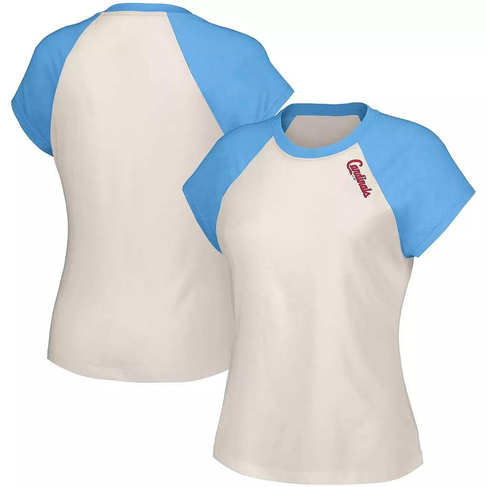 Women's Lusso Style  White St. Louis Cardinals Nikki Raglan T-Shirt, Size: XL Product Image