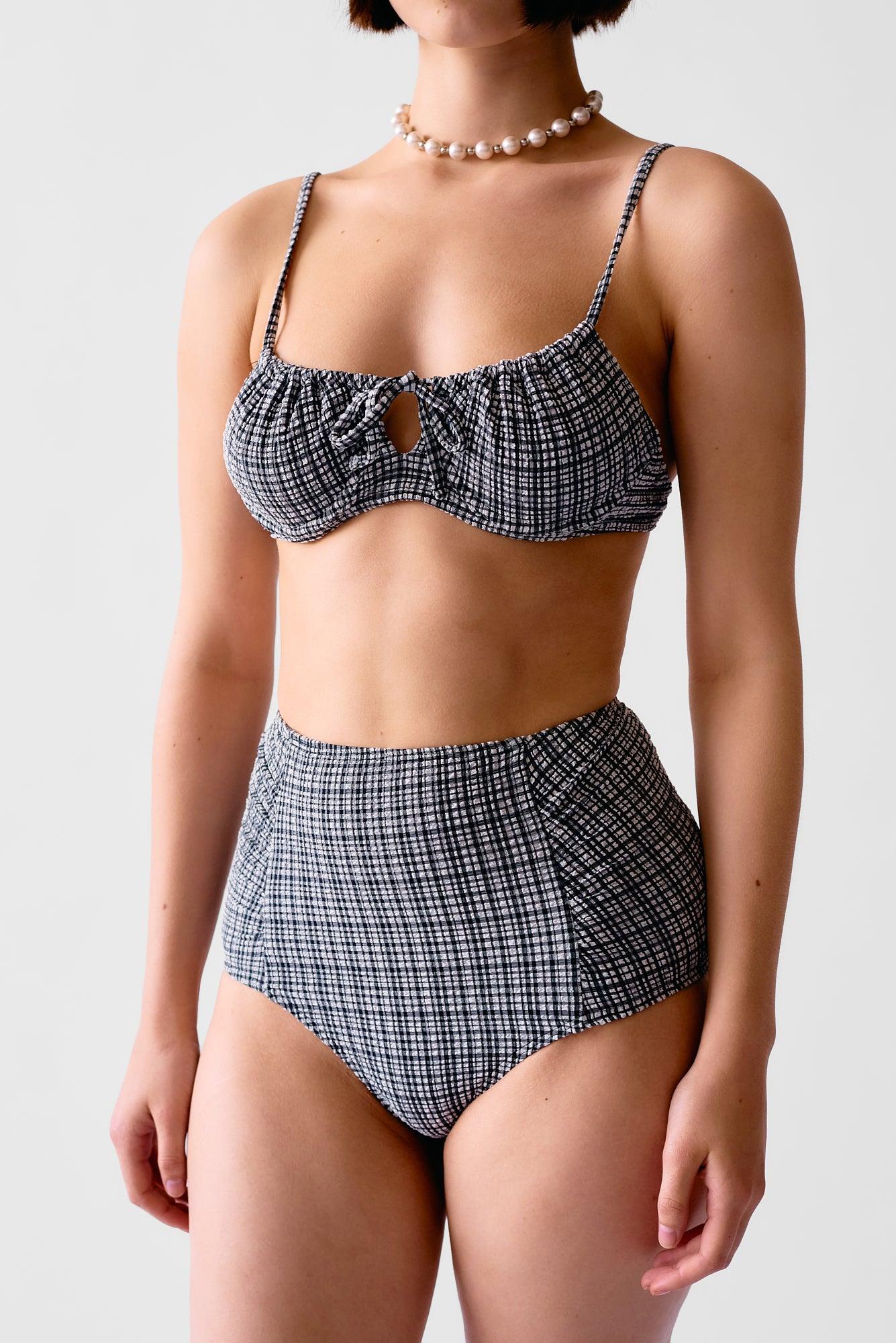 Neve Bikini Bottom - Graphic Gingham Product Image