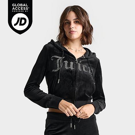 Womens Juicy Couture Bling Front Hoodie Product Image