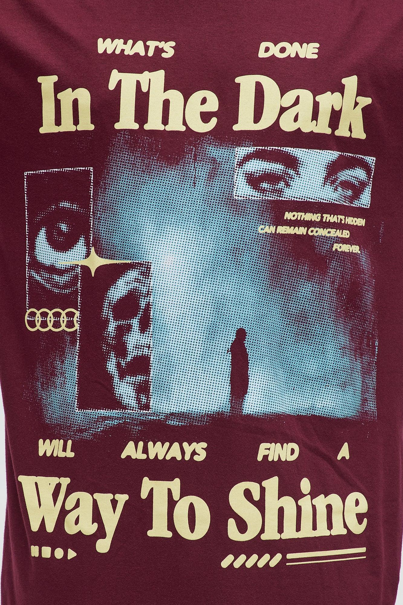 In The Dark Way To Shine Short Sleeve Tee - Burgundy Male Product Image