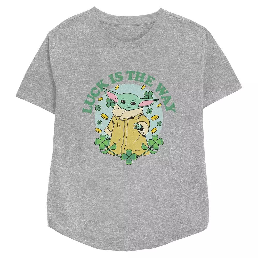 Women's Star Wars The Mandalorian The Child Luck Is The Way Relaxed Fit Graphic Tee,  Product Image