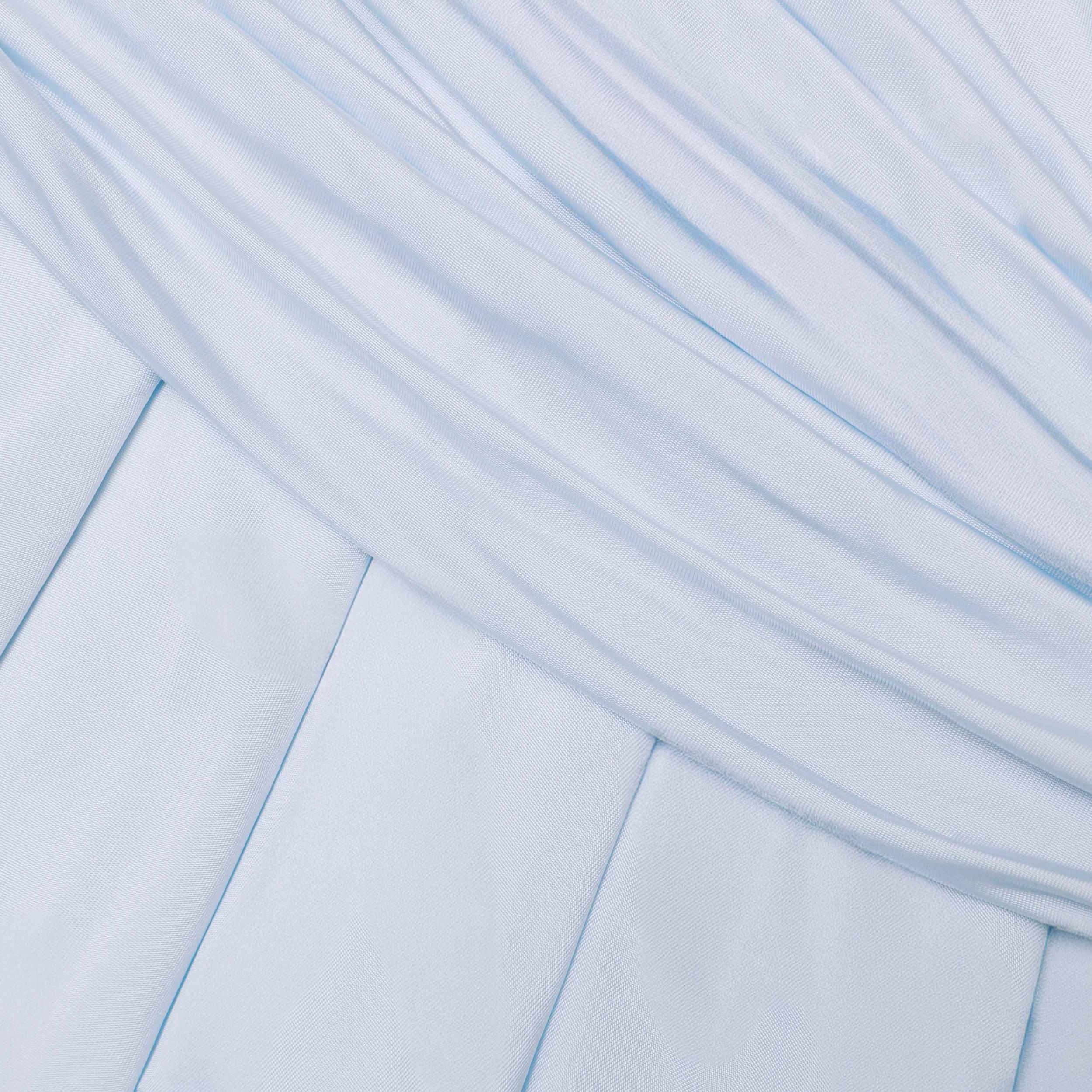Blue Jersey Gathered Mini Dress Product Image