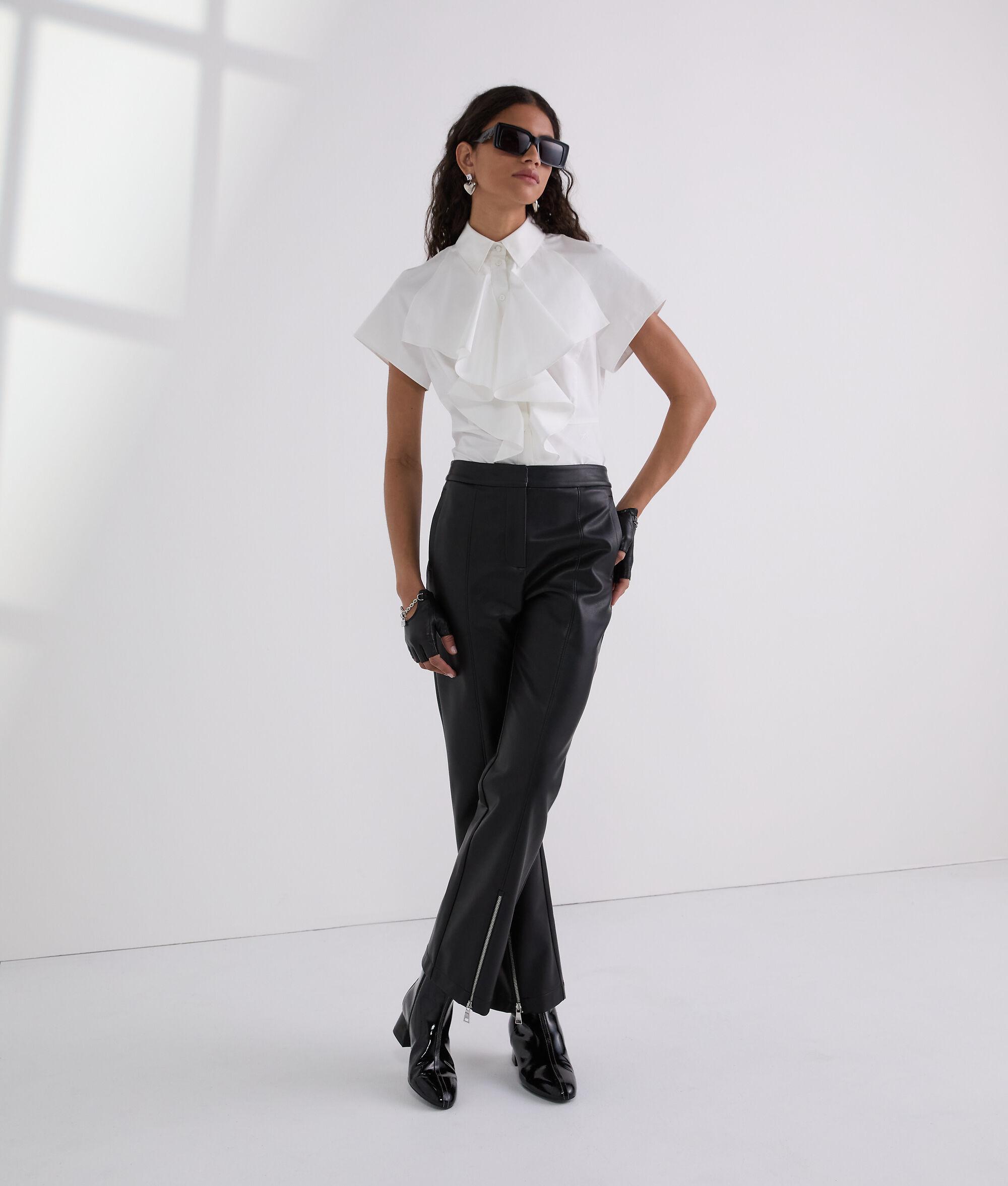 SHORT-SLEEVED RUFFLE SHIRT Product Image