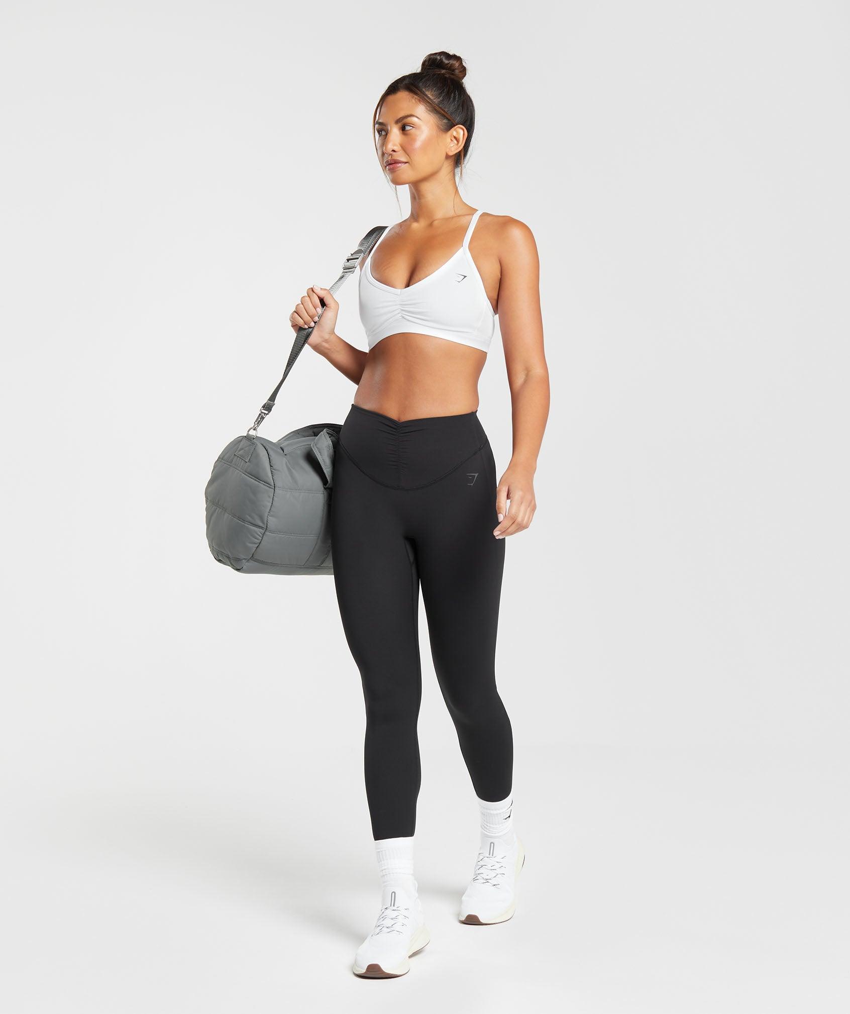 Gymshark Ruched Strappy Sports Bra - White Female Product Image