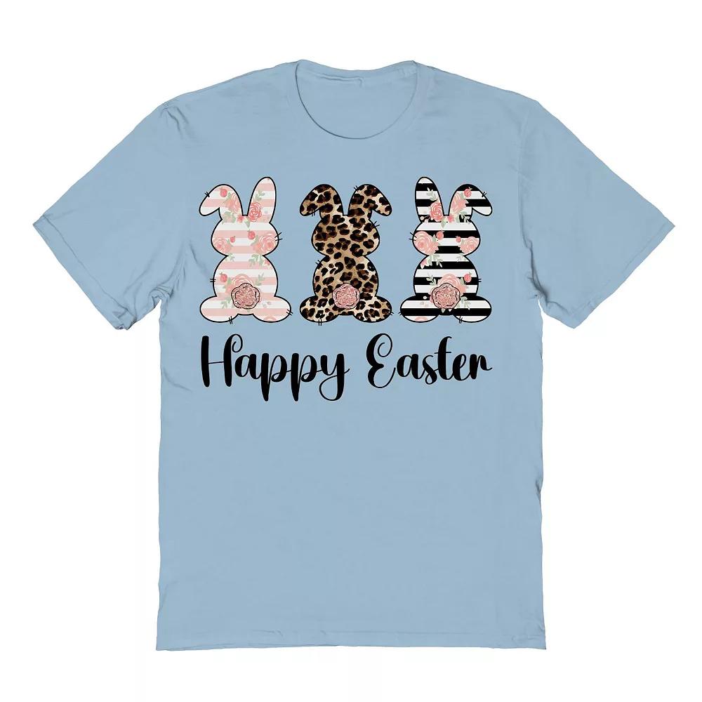 Men's Happy Easter Bunnies Graphic Tee, Size: XXL, Light Blue Product Image