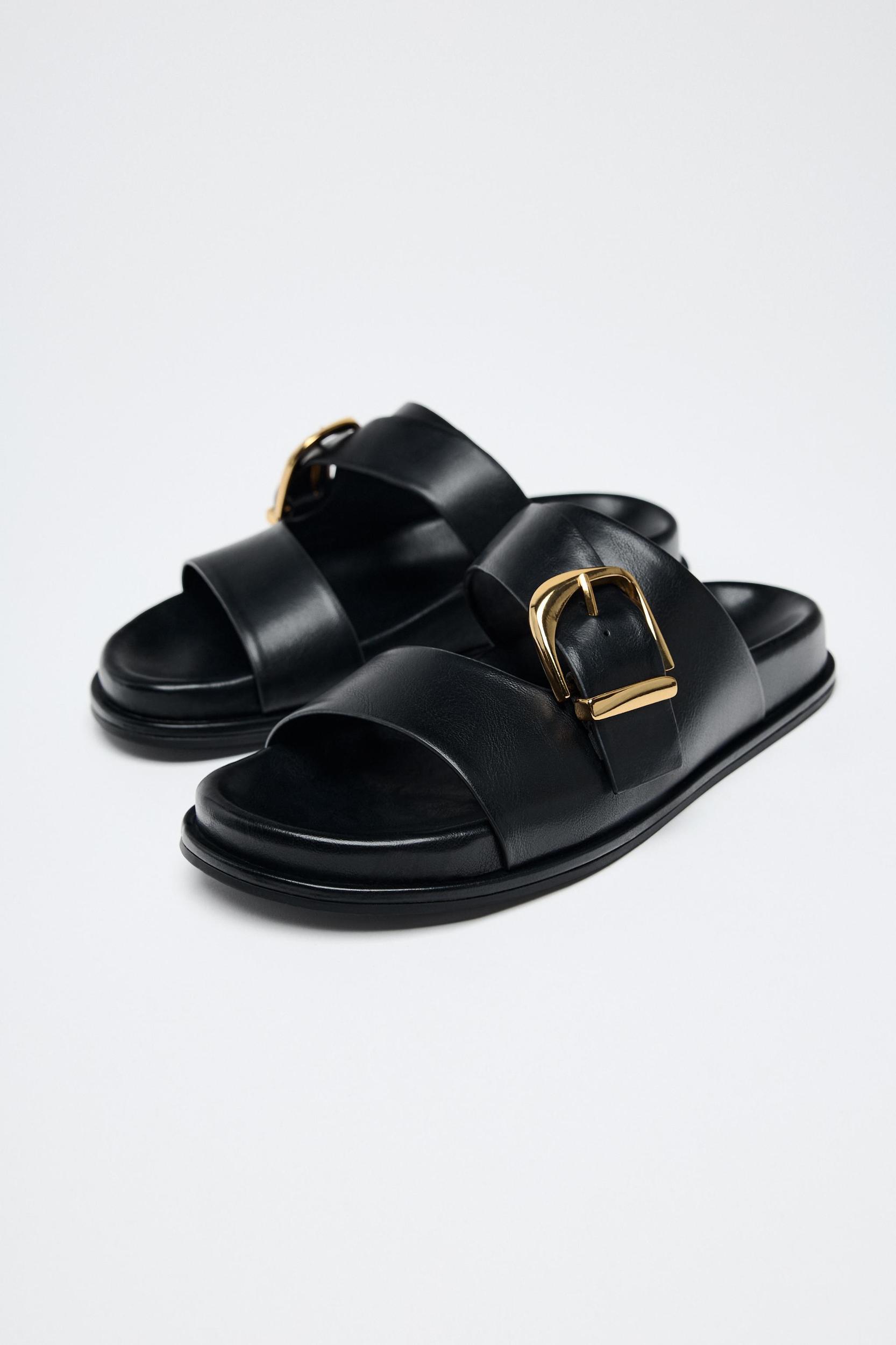 BUCKLE FLAT SANDALS Product Image