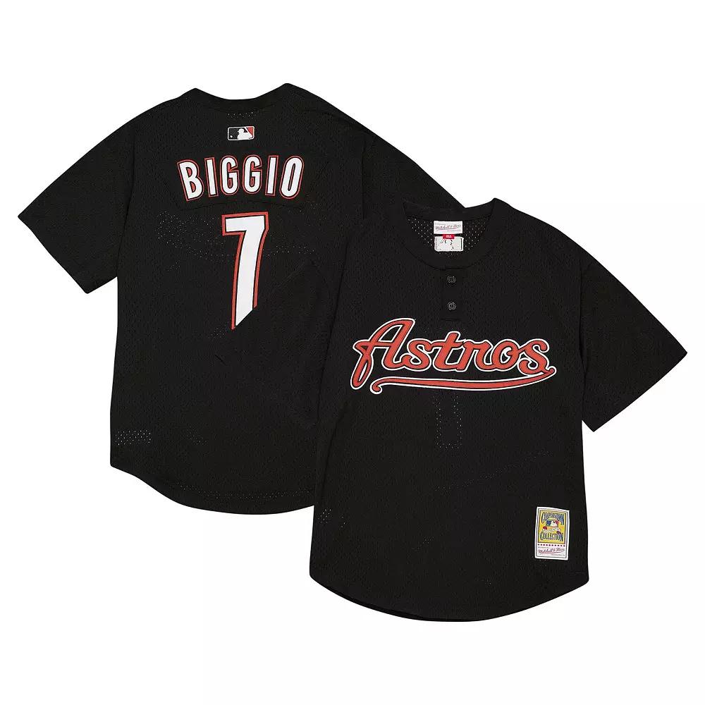 Men's Profile Craig Biggio Black Houston Astros Big & Tall Cooperstown Collection Mesh Batting Practice Jersey,  Product Image