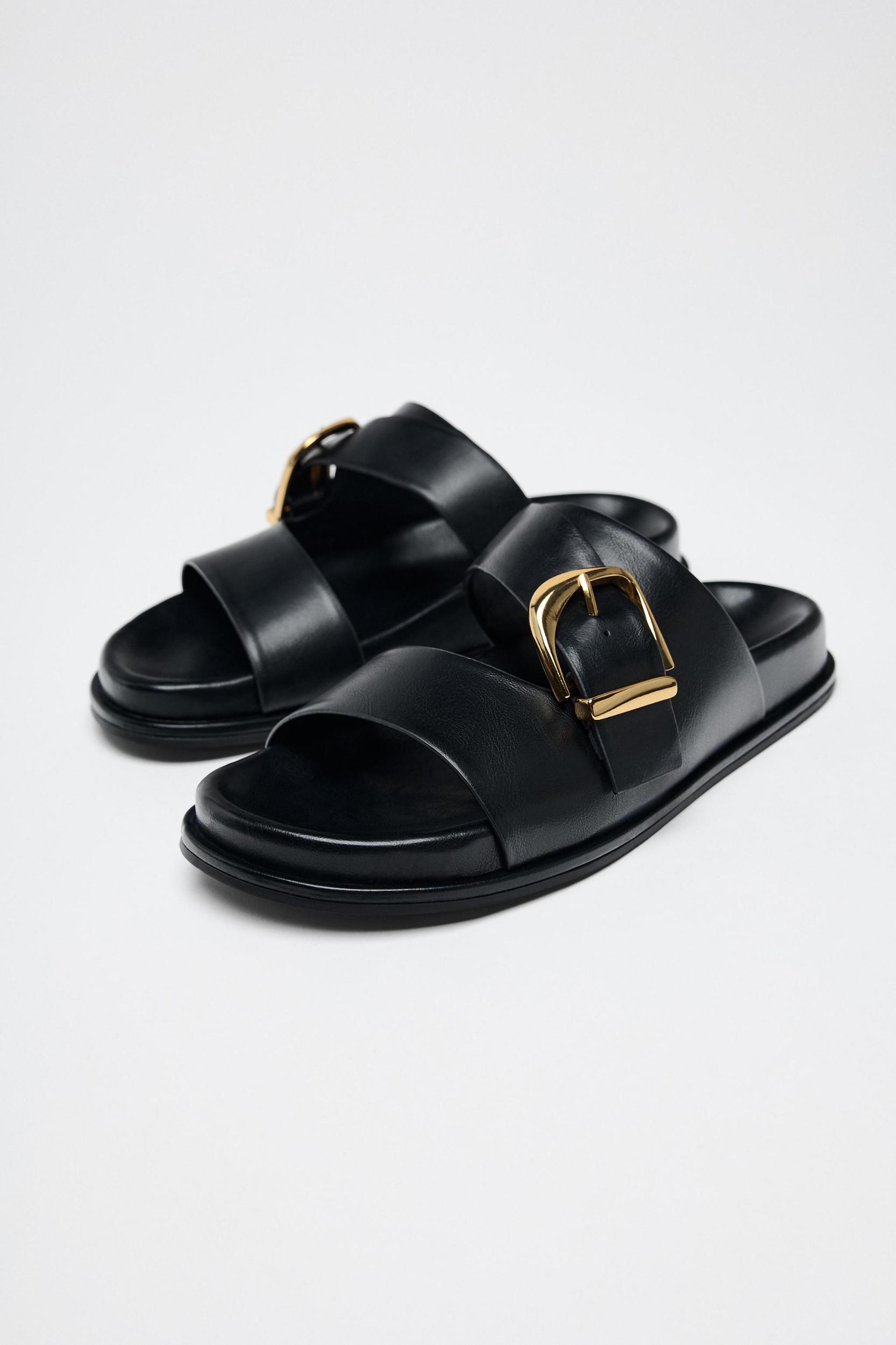 BUCKLE FLAT SANDALS Product Image
