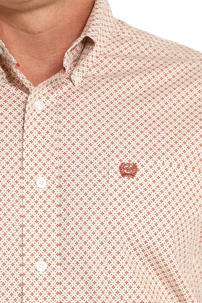 SALE Cinch® Men's L/S Cream/Rust Geo Print Button Shirt Product Image