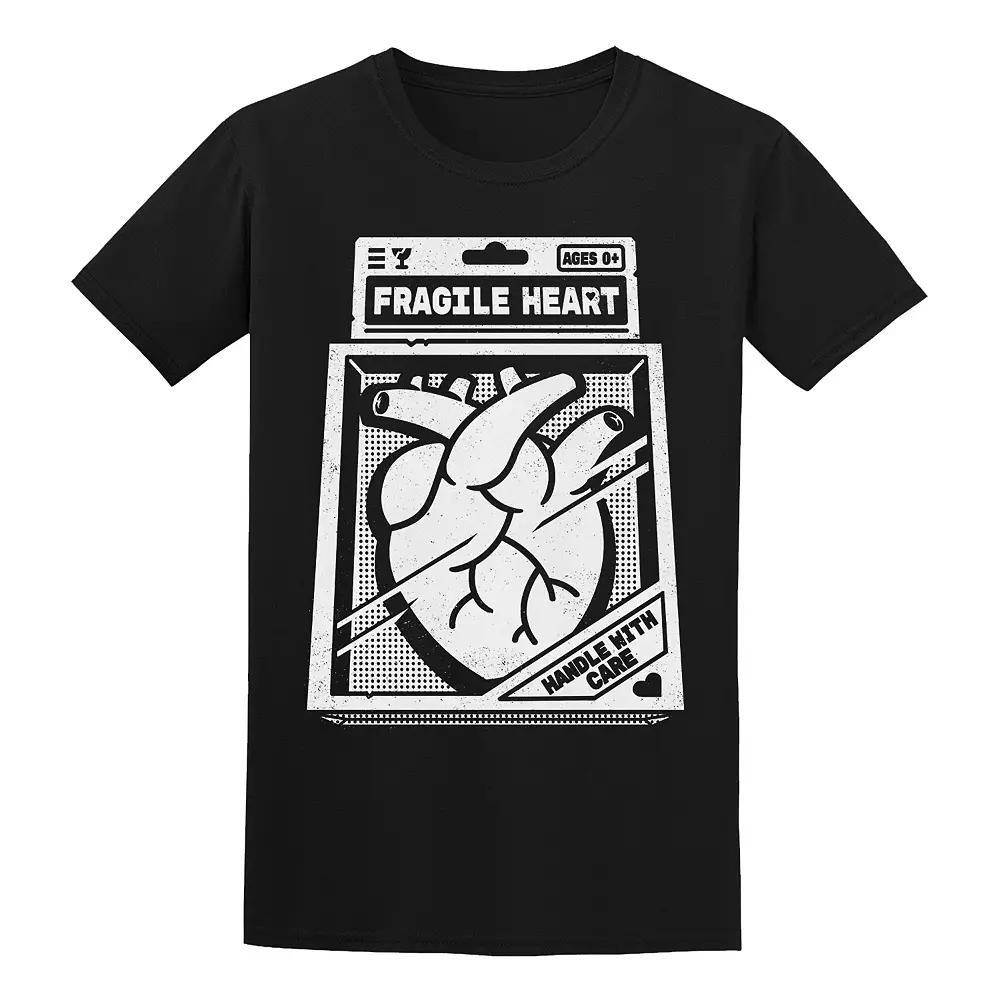 Men's COLAB89 by Threadless Fragile Heart Tee, Size: Large, Black Product Image
