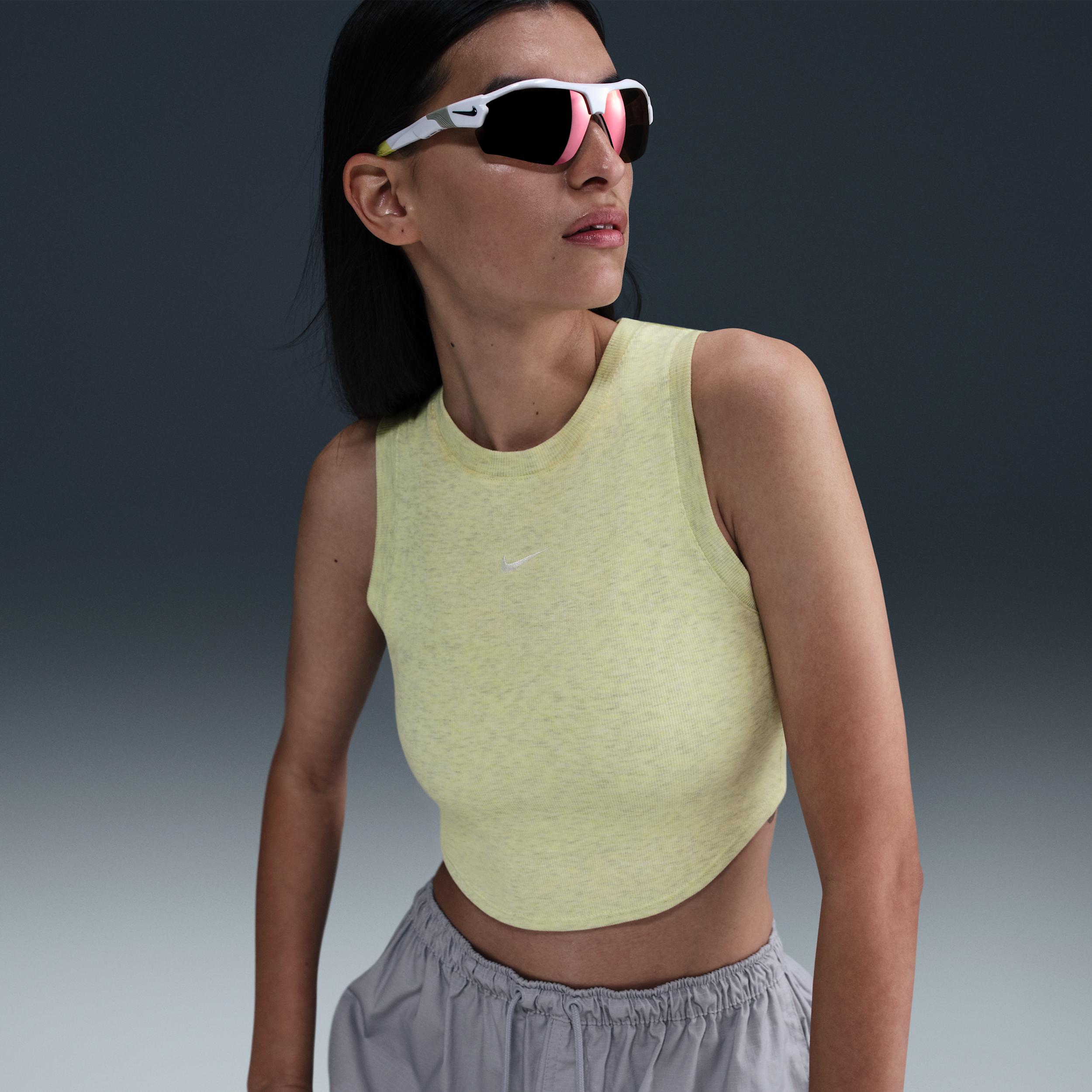 Womens Nike Sportswear Chill Knit Tight Cropped Mini-Rib Tank Top | FB8279-701 Product Image