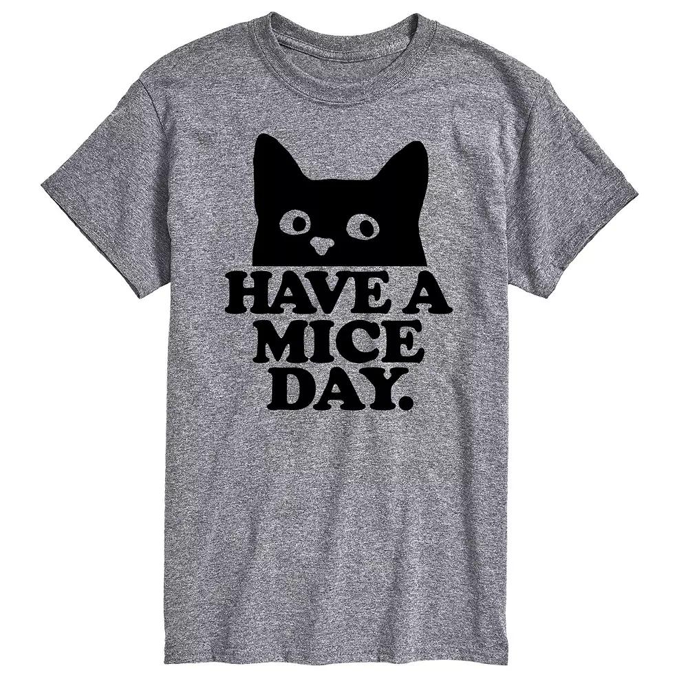 Big & Tall "Have A Mice Day" Cat Graphic Tee, Men's, Size: 4XB, Gray Product Image