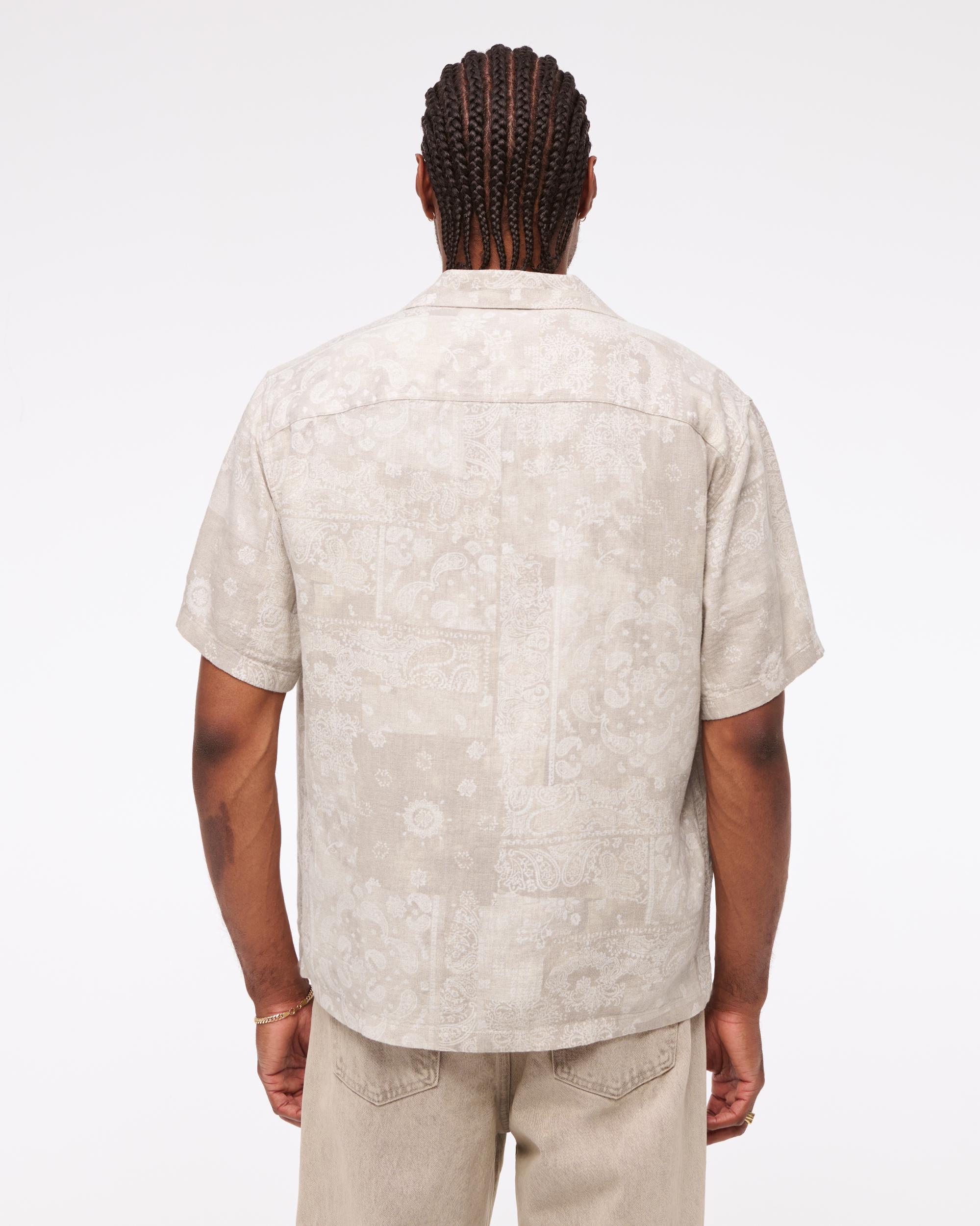 Camp Collar Summer Linen-Blend Shirt Product Image