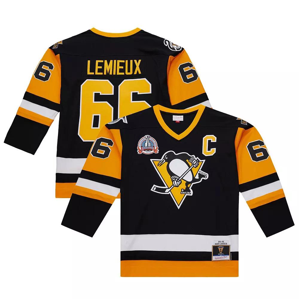 Men's Mario Lemieux Black Pittsburgh Penguins 1991-92 Power Play Jersey, Size: 3XL Product Image