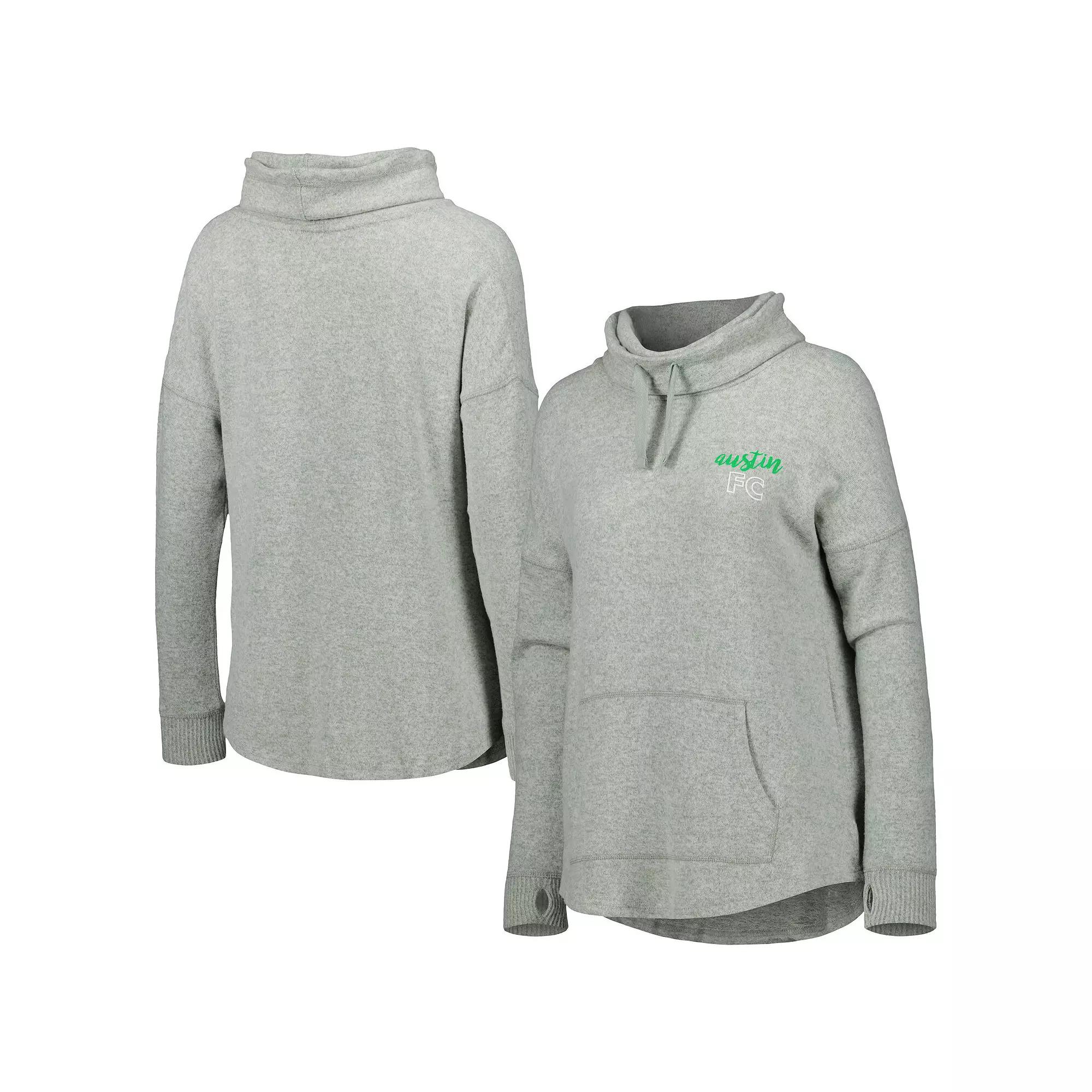 Women's Heathered Green Austin FC Cuddle Tri-Blend Pullover Sweatshirt,  Product Image