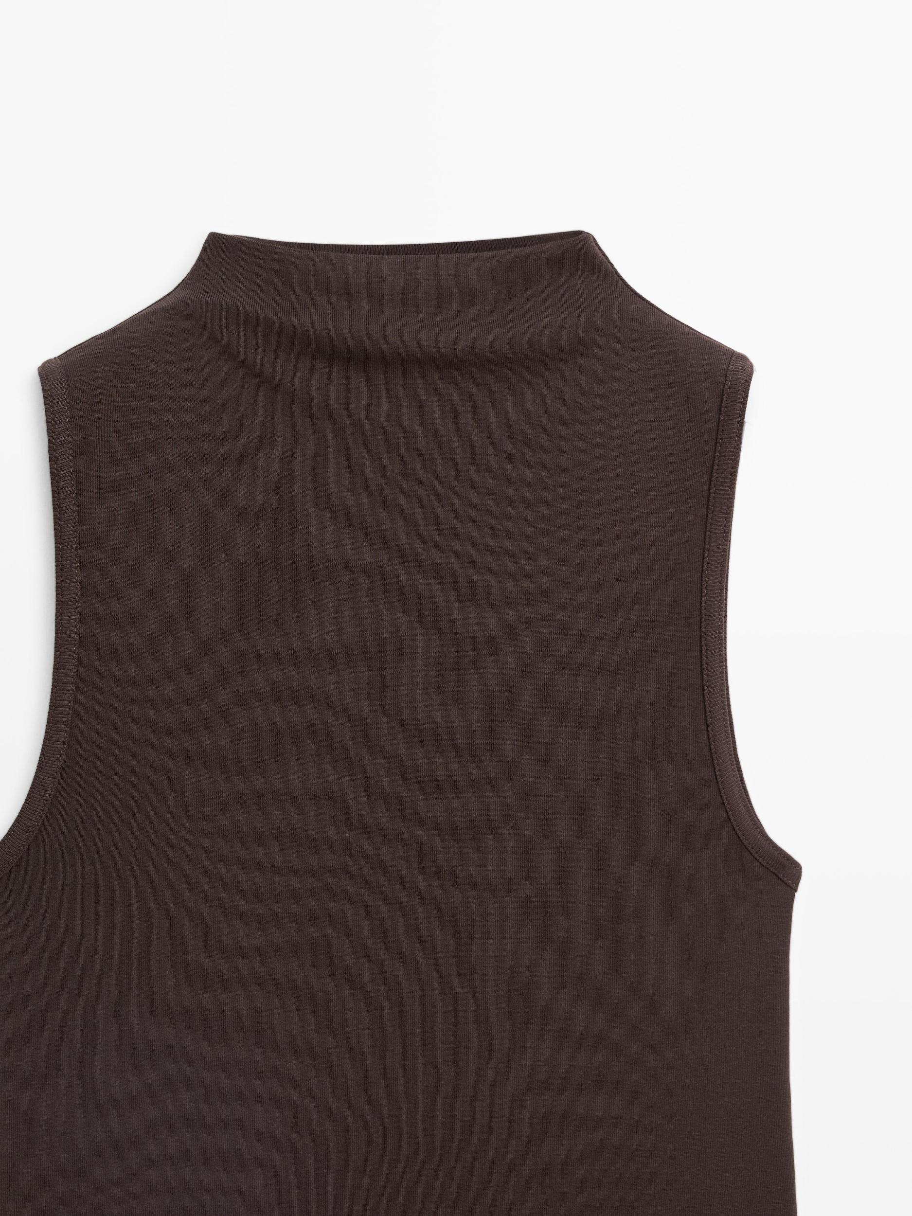 100% cotton funnel neck top Product Image