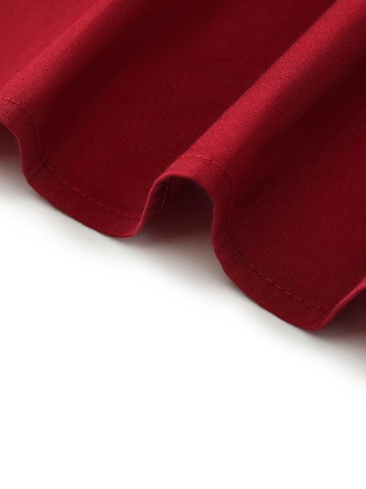 Petal Sleeves Gathered Waist V-Neck Women Midi Dress With Belt Product Image