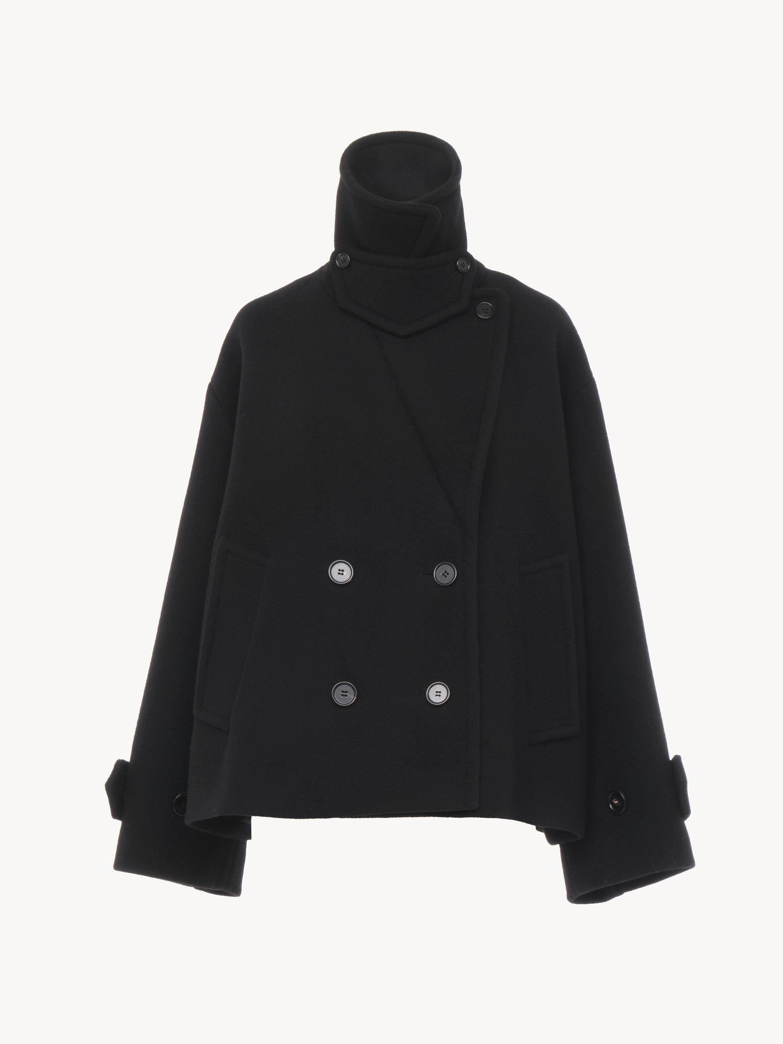 Oversized short coat in wool Product Image