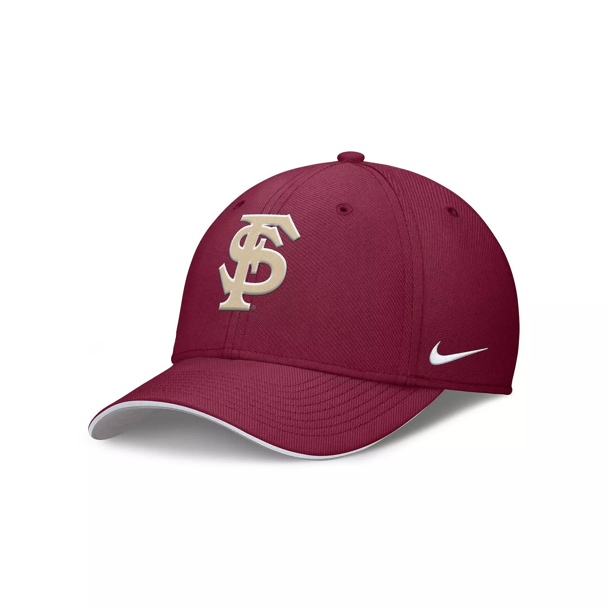 Men's Nike Garnet Florida State Seminoles 2025 Dugout Coaches Rise Swoosh Performance Flex Hat, Size: Small/Medium, Red Product Image
