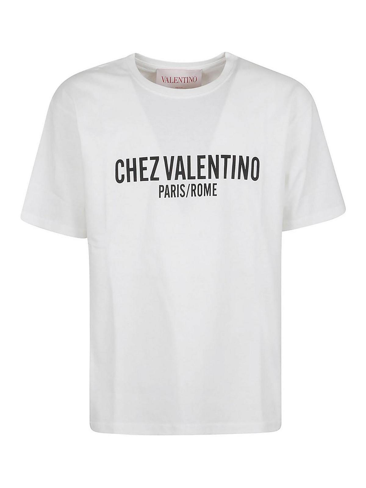 VALENTINO Cotton Crew Neck T-shirt With Graphic Print In White Product Image