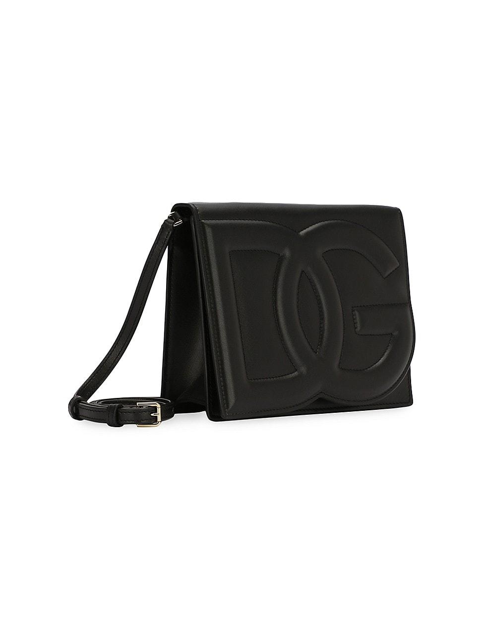 Womens DG Leather Flap Crossbody Bag Product Image