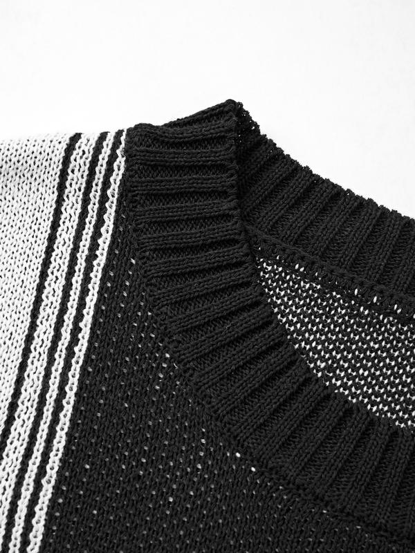 Men's Color Block Crew Neck Sweater Product Image