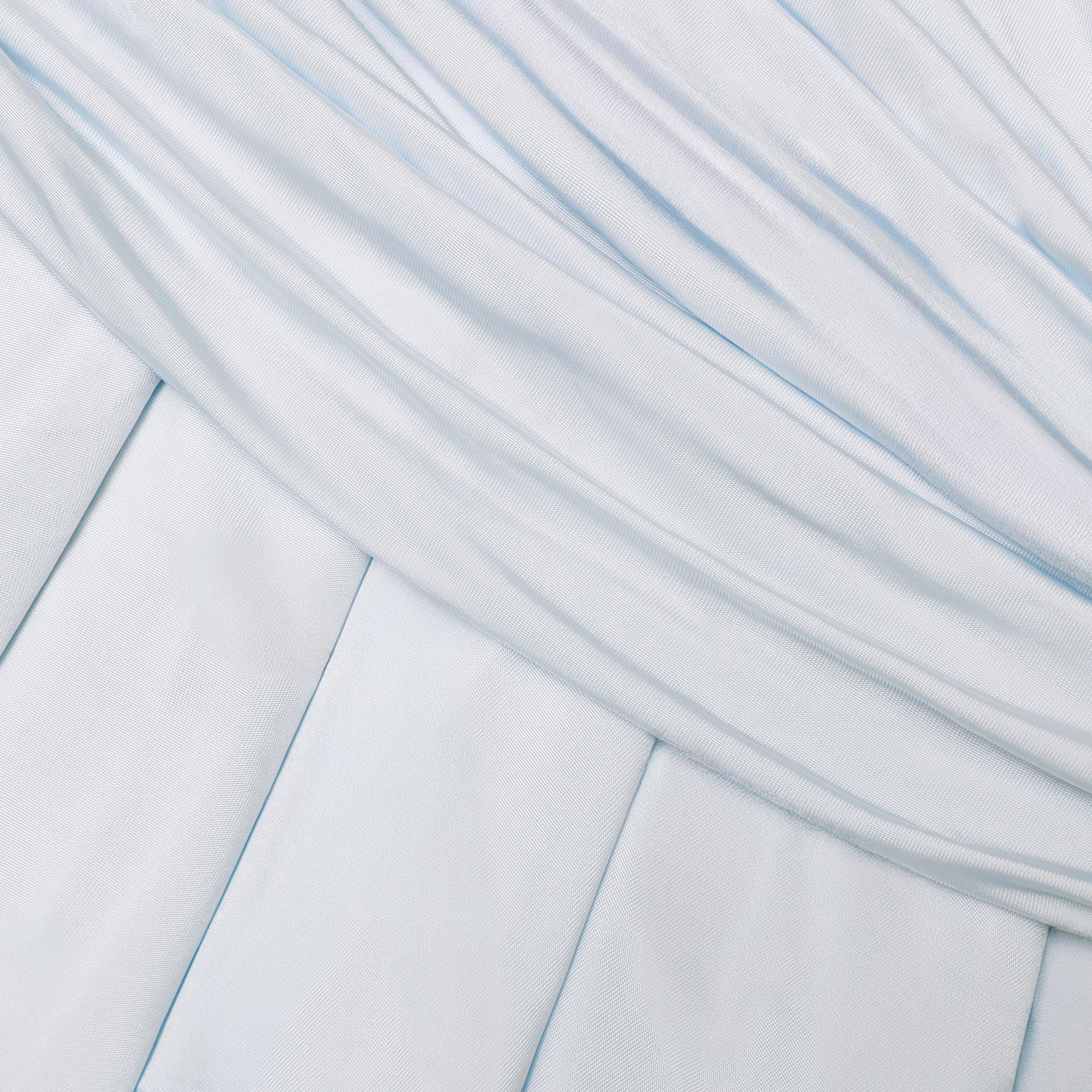 Blue Jersey Gathered Mini Dress Product Image
