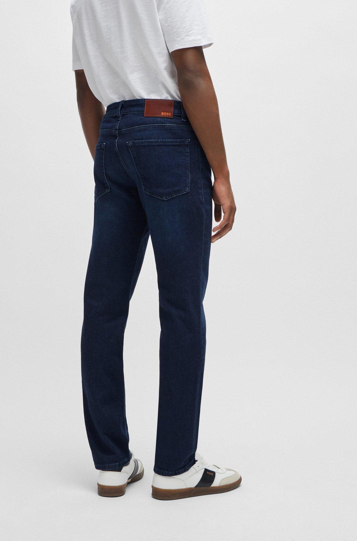 BOSS - Maine Regular-fit jeans in dark-blue comfort-stretch denim - Dark Blue Product Image