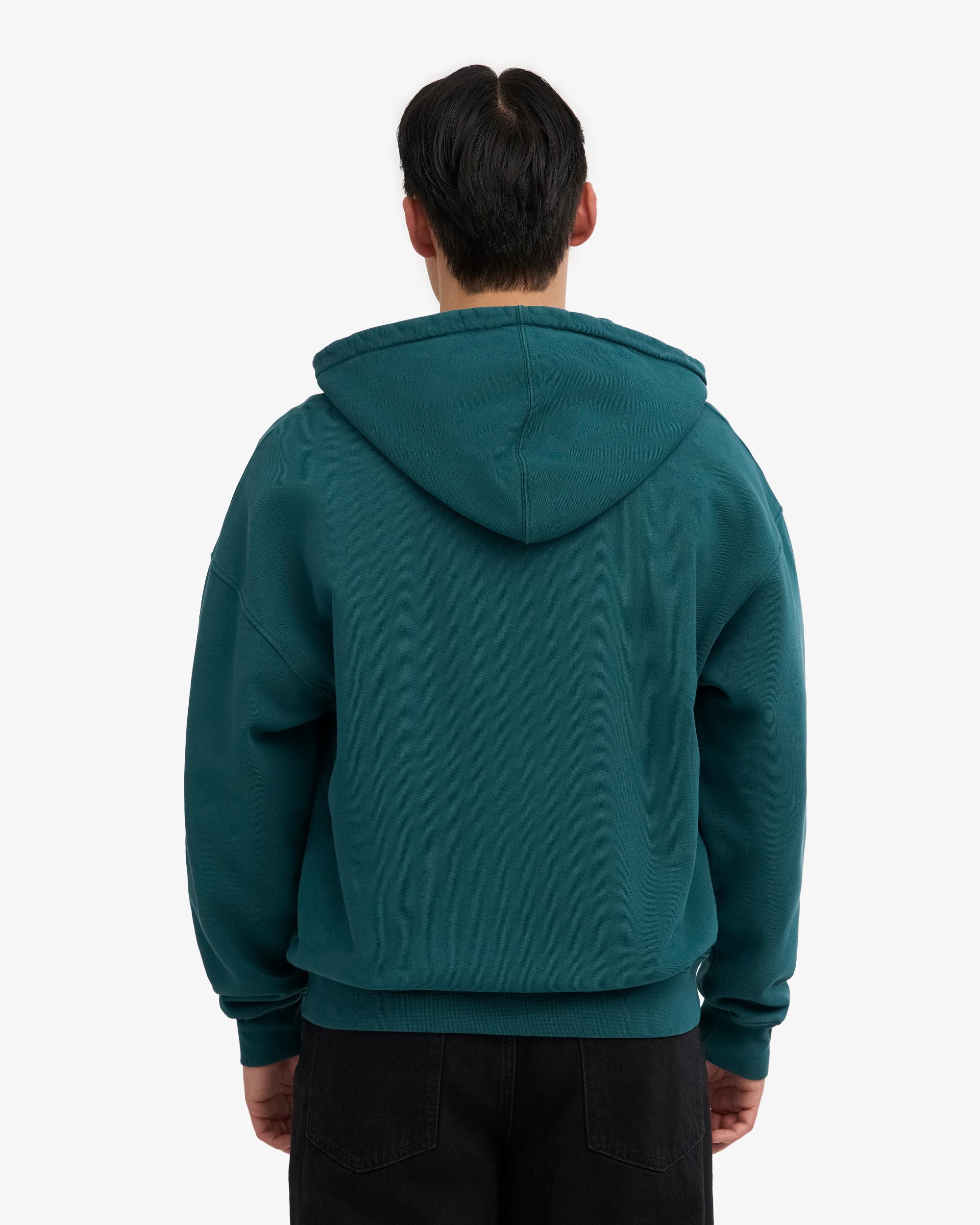 Organic Oversized Zip Hood - Ocean Green Product Image