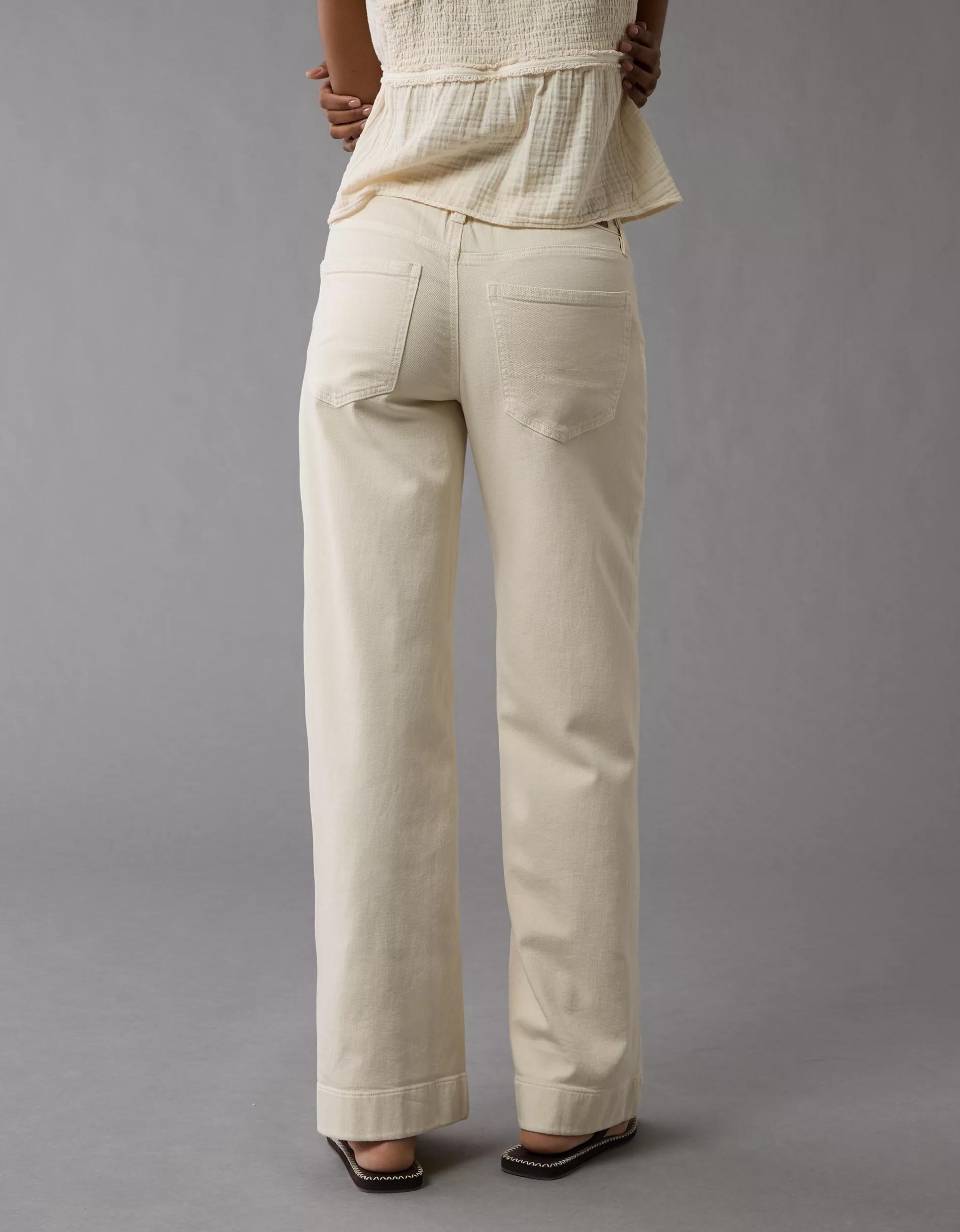 AE Dreamy Drape Stretch Low-Rise Baggy Wide-Leg Pant Product Image