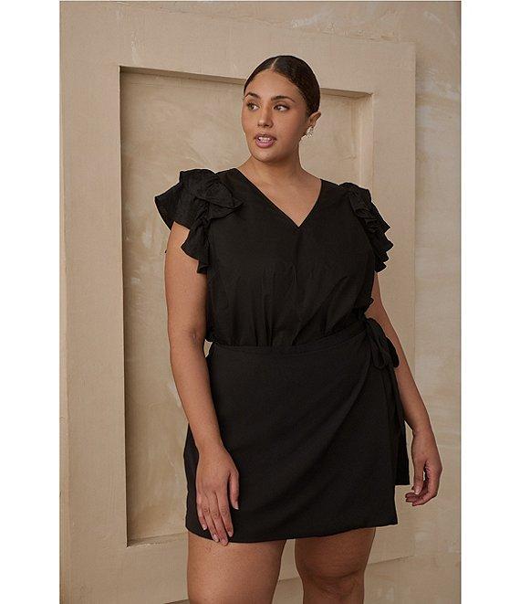 Sugarlips Plus Sleeveless Ruffle Trimmed Woven Top Product Image