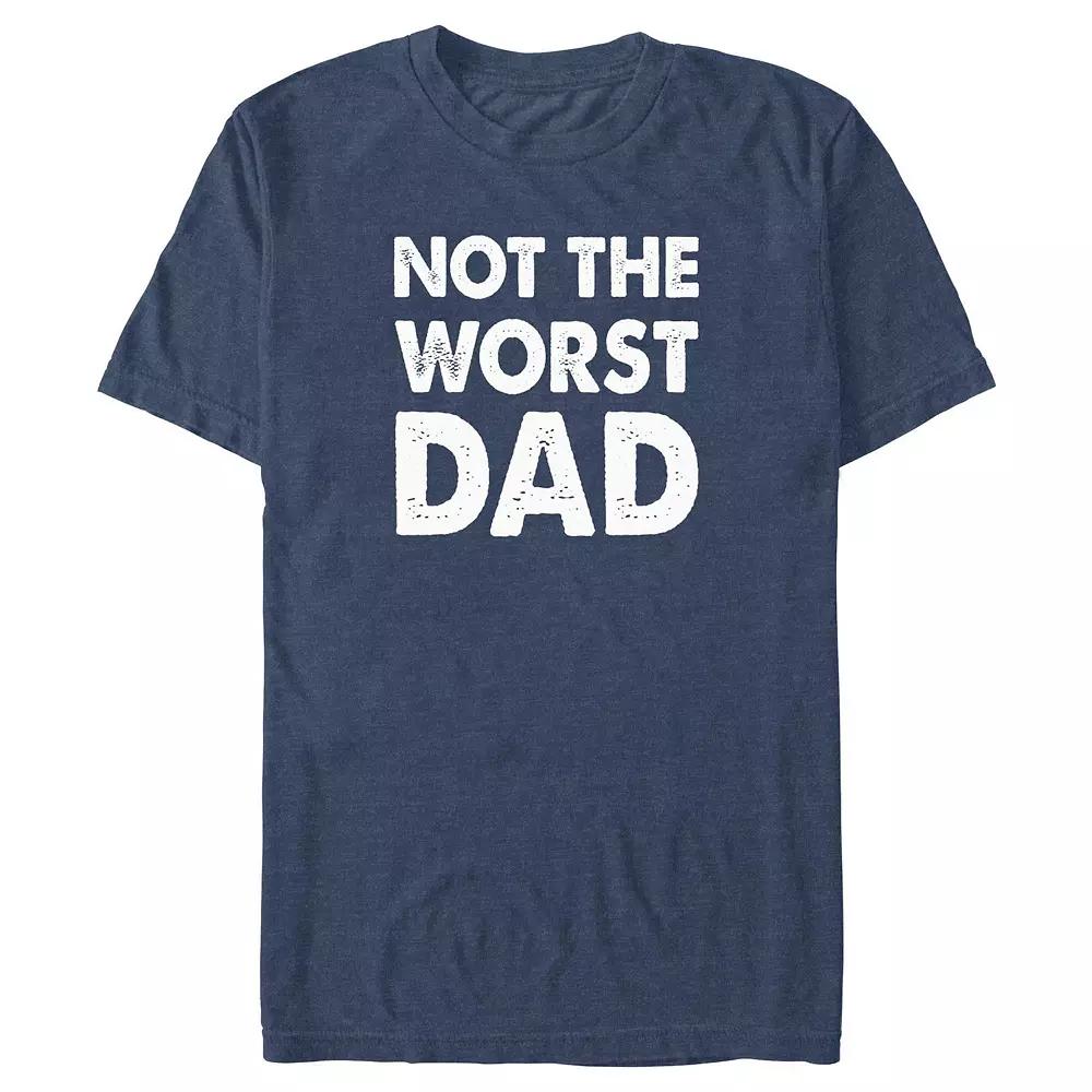 Big & Tall Not The Worst Dad Graphic Tee, Men's, Size: Medium Tall, Navy Grey Product Image