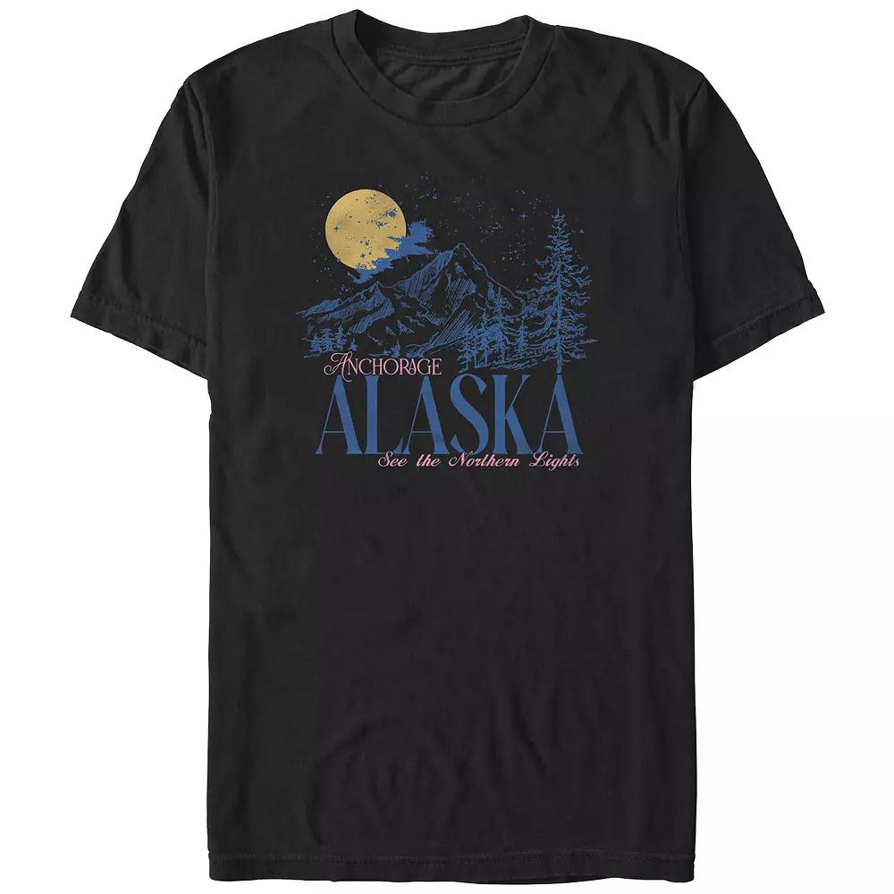 Big & Tall Anchorage Alaska See The Northern Lights Graphic Tee, Men's,  Product Image
