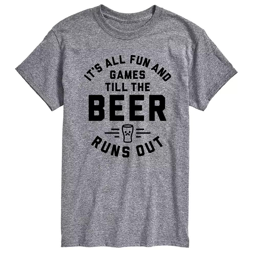 Big & Tall Fun And Games Till The Beer Runs Out Graphic Tee, Men's,  Product Image