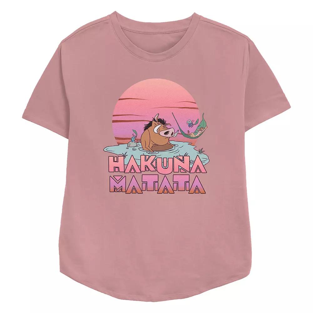 Disney's The Lion King Pumbaa And Timon Hakuna Matata Relaxing Bath Women's Relaxed Fit Graphic Tee,  Product Image