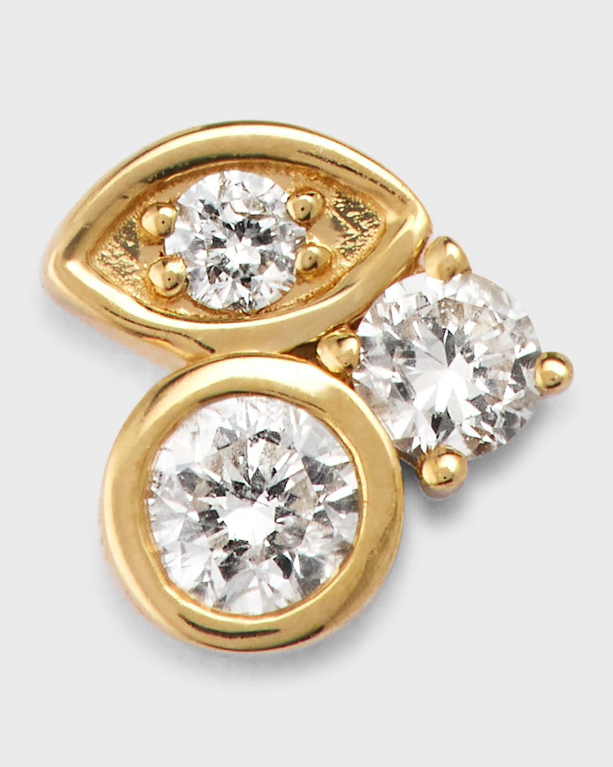 Womens 14K Yellow Gold & 0.12 TCW Diamond Cluster Stud Earring Product Image