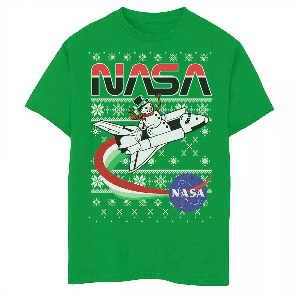 Men's NASA Santa Rocket Ugly Christmas Sweater Tee,  Product Image