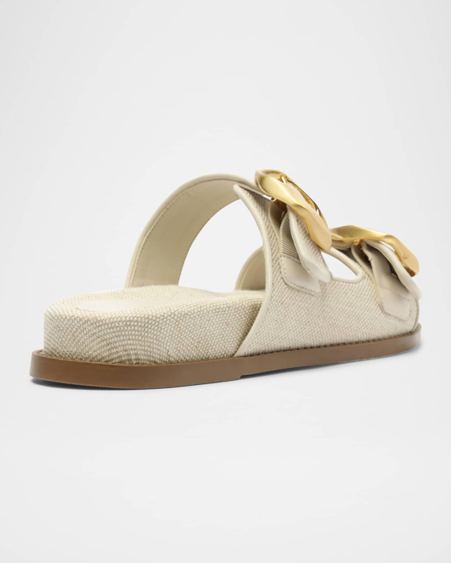 Olga Linen Buckle Sporty Sandals Product Image