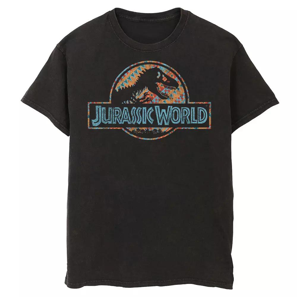 Men's Jurassic World Geometric Shape Pattern Logo Graphic Tee,  Product Image