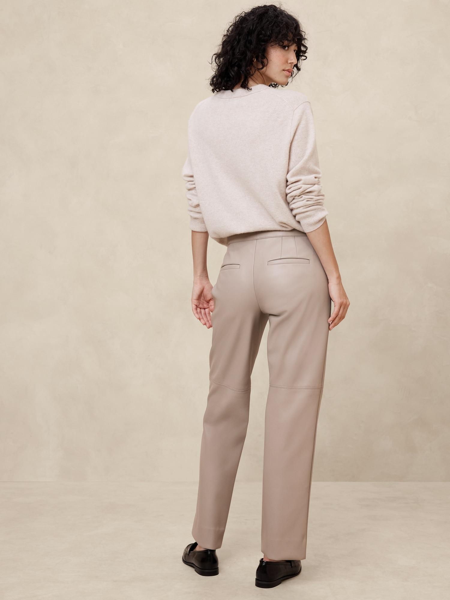 Straight Vegan Leather Trouser Product Image