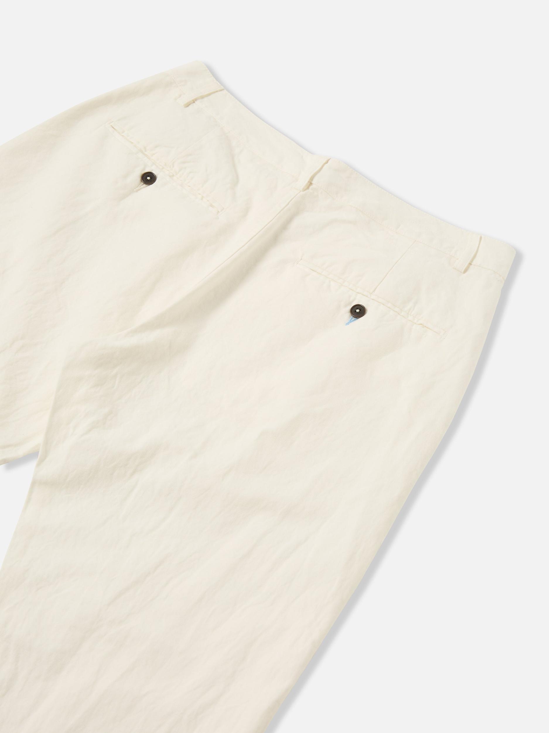 Ecru Slub Linen Weave Military Chino Product Image