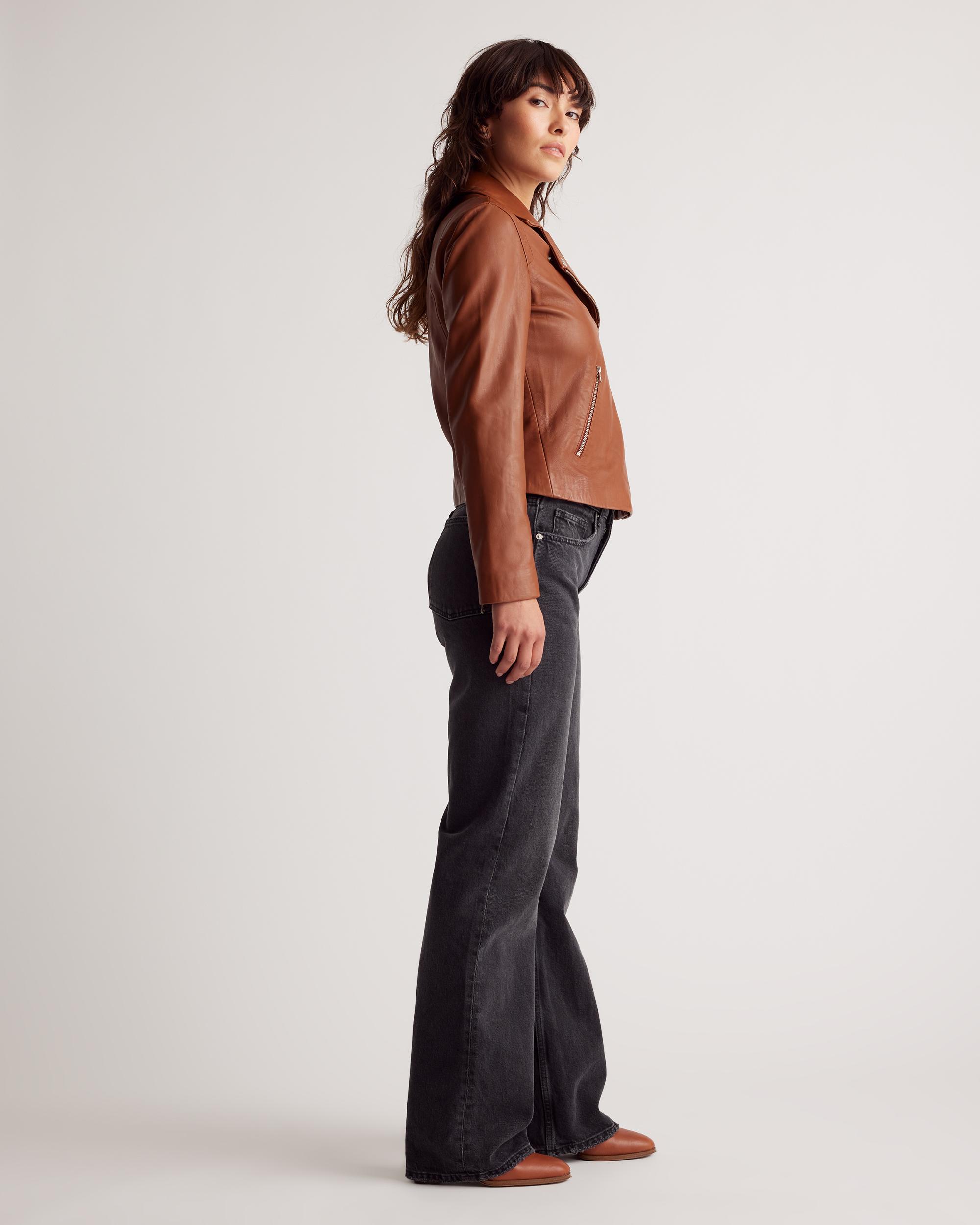 Quince | Women's 100% Washed Leather Biker Jacket Size XL Product Image